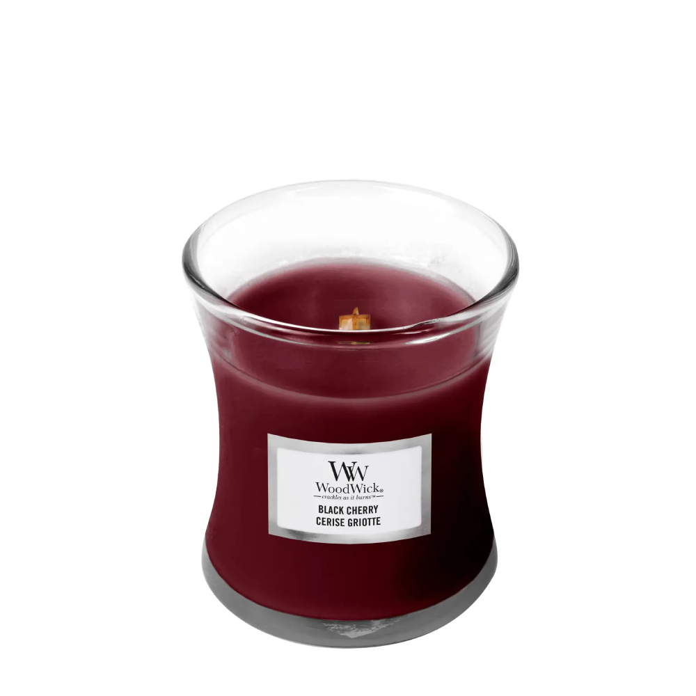 Woodwick Mini Black Cherry 85 г - Ароматична свічка з ароматом соковитої черешні - фото №1